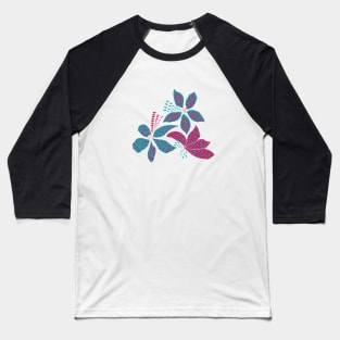 Bouquet of Pink and blue flowers with dots Baseball T-Shirt